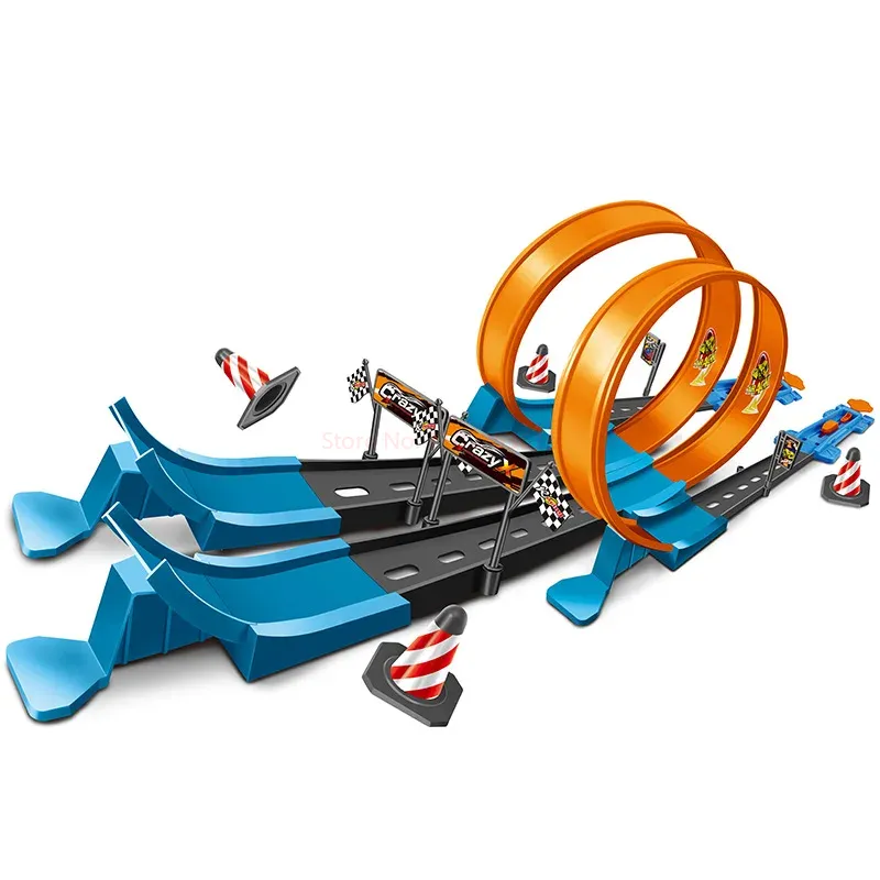 Hot Wheels Car Track Sets - Zestaw torów wyścigowych DIY z kółkami